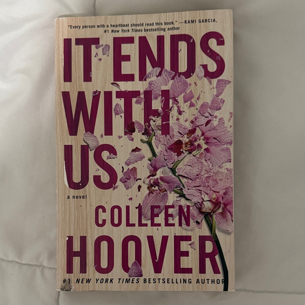 Barnes & Noble Colleen Hoover Novel with Pink Floral Design